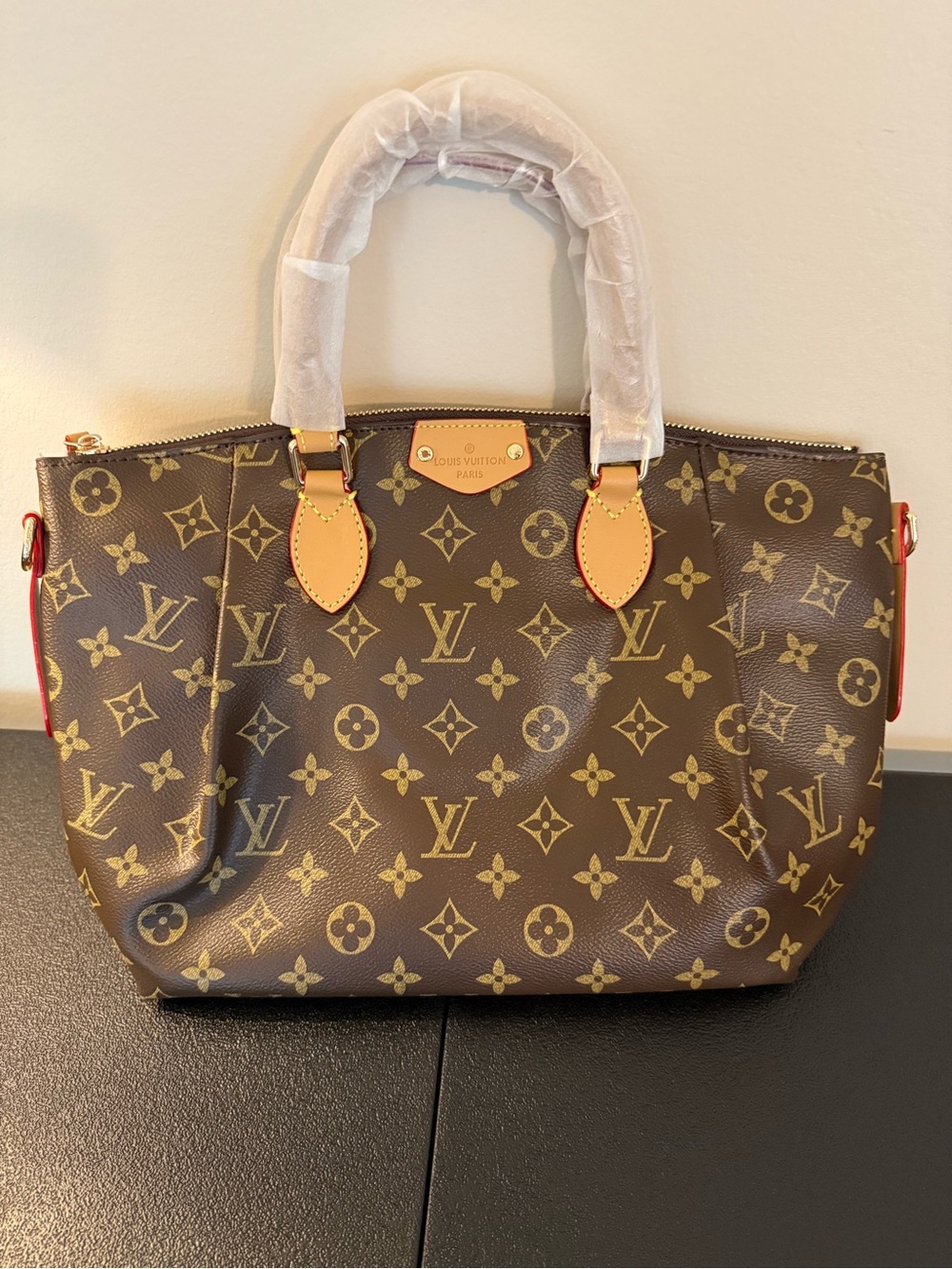 Brown Monogram Canvas Handbag  Turenne Style